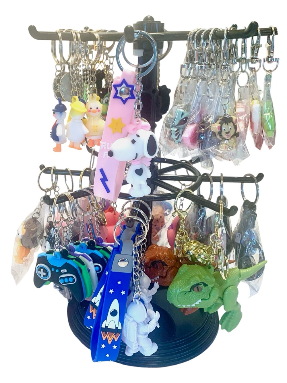 73 Piece Assorted Kids Character Keychains & Rack Reseller Deal
